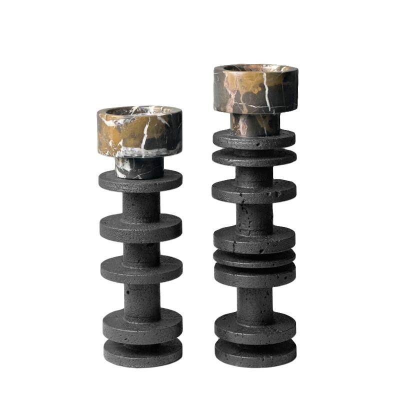 现代简约黑金花大理石样品烛台摆件样板房摆件桌面茶几电视柜软装,家居饰品,装饰摆件,淘宝优惠券,粉丝福利购,淘宝优惠卷