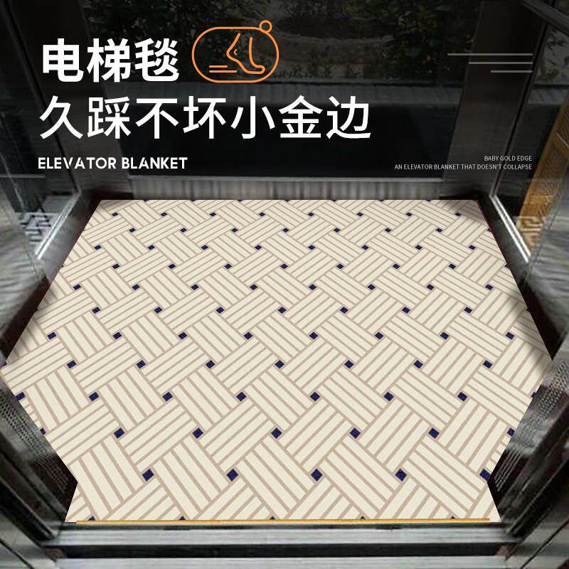 电梯地毯高级定制纽西兰进口羊毛手工别墅家用轿厢入户门条纹地垫