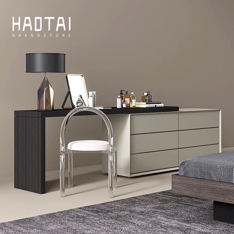 意式极简烤漆梳妆台斗柜一体卧室整装电视柜化妆桌床尾收纳柜书桌