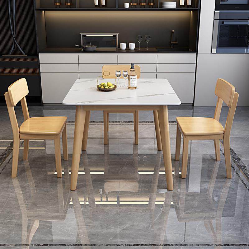 现代简单的实木石板小方桌家庭小公寓所有实木餐桌和椅子组合方形,住宅家具,岩板餐桌,淘宝优惠券,粉丝福利购,淘宝优惠卷