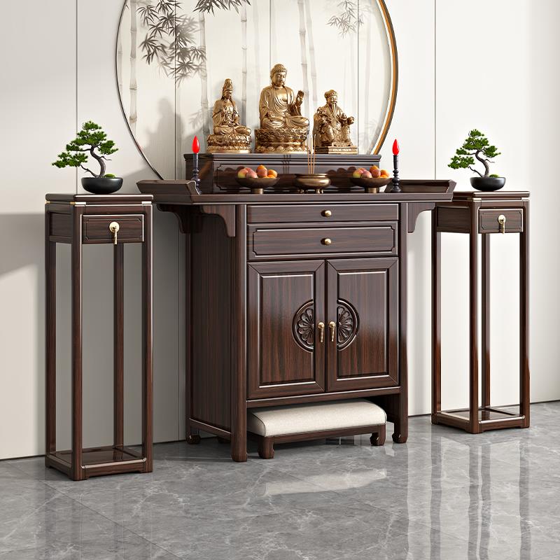 实木佛龛供桌香案台家用简约新中式神台柜客厅财神爷立柜贡桌佛台