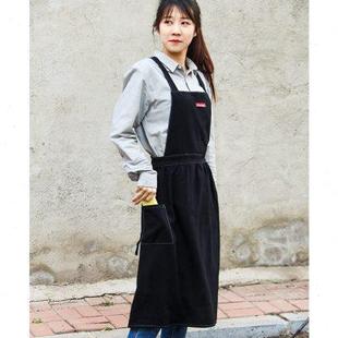 围裙女厨房棉麻罩衣裙花艺烘焙家居做饭防水工作服儿童定制印logo