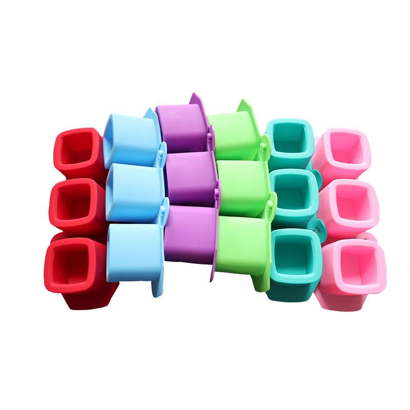 捏捏乐模 3连硅胶方形冰杯 鸡尾酒硅胶冰块无味多肉花盆石膏模具