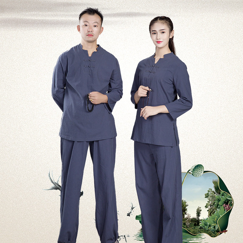棉麻禅修瑜伽服男女太极居士