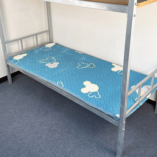 牛奶绒床单单件学生宿舍夹棉盖毯90cm加绒直边单人加厚防滑床盖冬