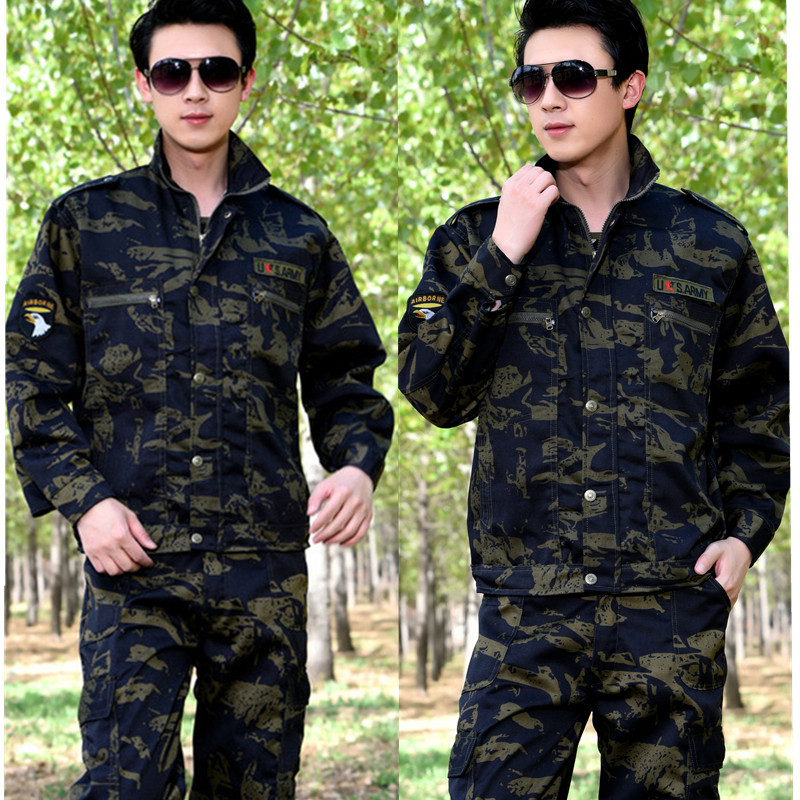 户外野战涤卡套装服装耐磨加厚