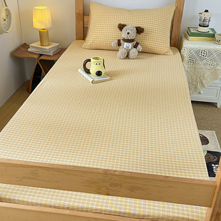 住校专用纯棉水洗棉一米二床单单件全棉学生宿舍单人床笠薄床垫套