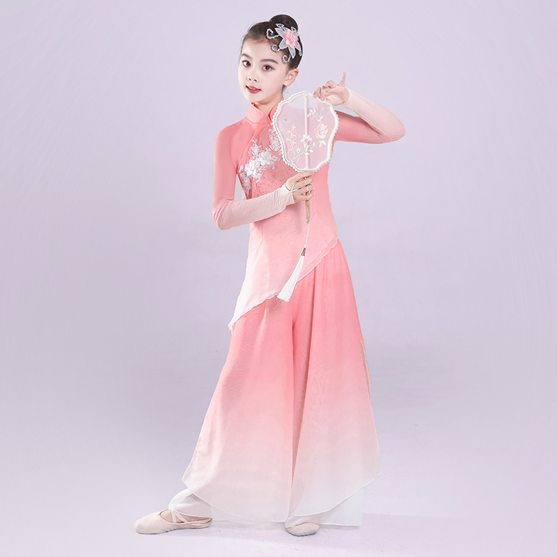 古典舞蹈演出服女良宵剧目服儿童舞蹈服演出服儿童表演秧歌服套装