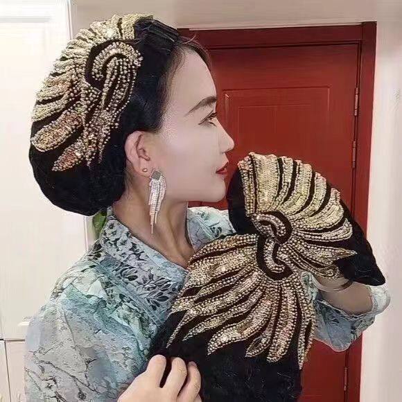 薄款纱巾凤尾白发女少数民族重工