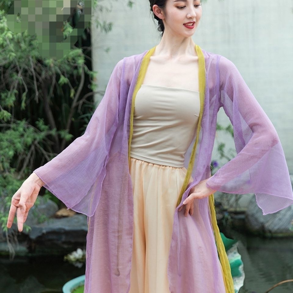 古典舞蹈纱衣女身韵练功服飘逸
