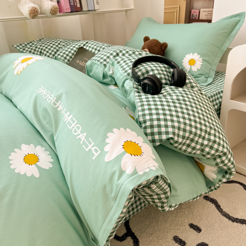 速发被子全棉三棉全舍一整套纯六件套单人大学生宿套床垫