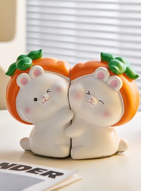 速发可爱柿子兔物面摆客创意家居件厅卧室治愈系结婚礼桌送新人装