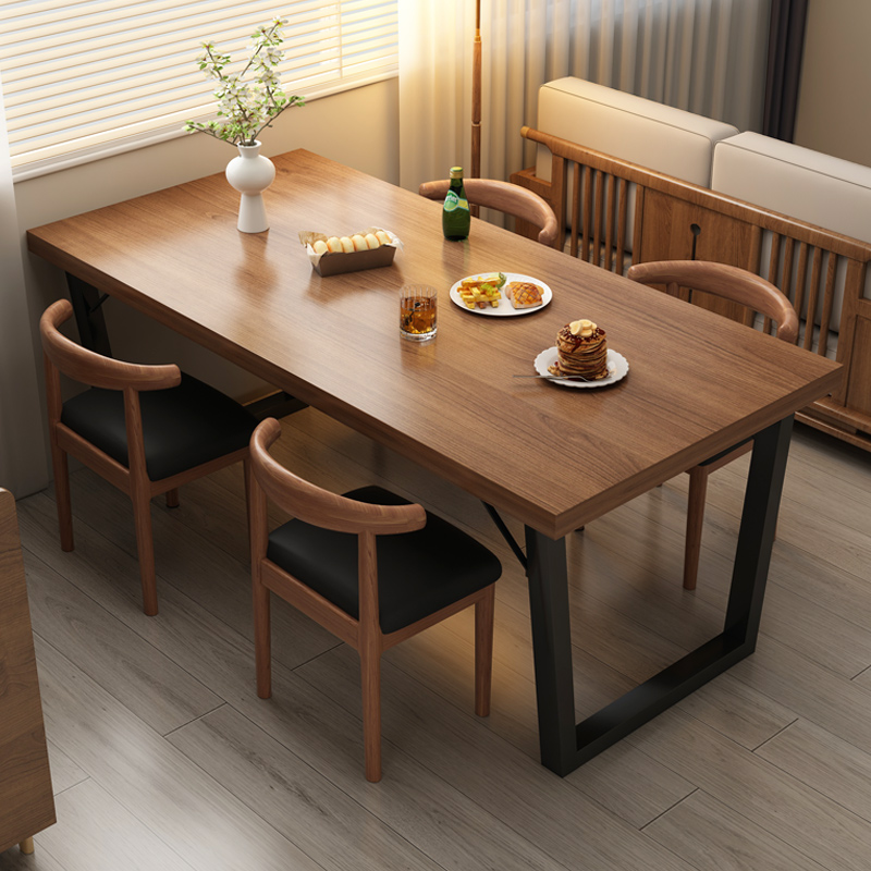 速发餐桌家用小户型简约长方形用厅吃饭桌子房商客组桌椅餐合