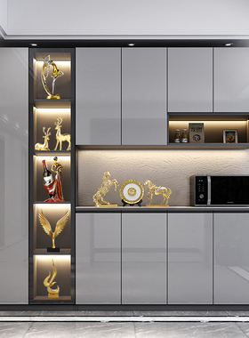 速发简约风餐边酒柜高工装饰品摆件轻奢家居客厅玄关柜档艺品摆设