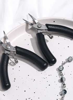 速发迷你小珠宝绕不锈圆精细无齿尖嘴钳钢嘴斜剪手工钳线饰品工具