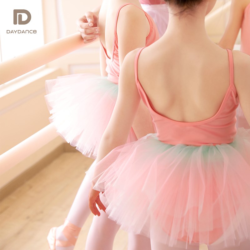 速发儿童舞蹈服芭蕾舞裙公主裙舞半演出服蹈身裙跳变渐舞网纱裙春