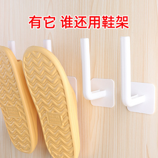 速发浴收鞋拖架免打孔壁挂置物架厕所放拖鞋沥水室纳卫生间挂拖鞋