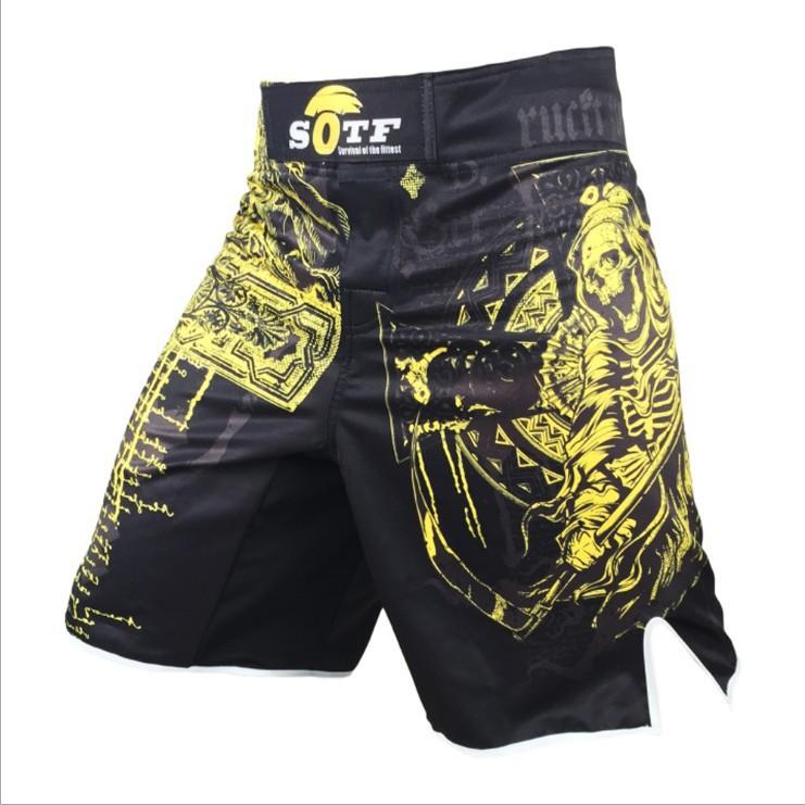 速发格斗mma短裤搏击训练拳击运动ufc综合健身泰拳服跑步裤散打男