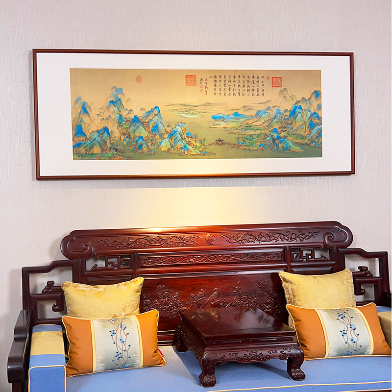 现货速发千里江山图客厅书房沙发背景墙装饰画办公室茶室挂画高清