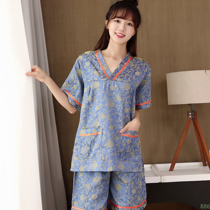 速发汗蒸服棉提花00斤男士按码情侣款大浴桑拿服洗摩艾灸足疗睡衣