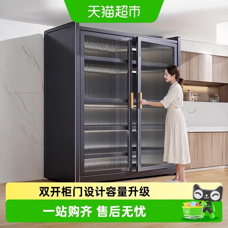 优勤厨房置物架落地多层收纳柜子微波炉防尘多功能整体橱柜收纳柜图片