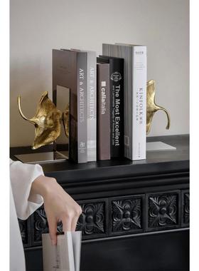 若奈 金色银杏叶手工“文人财”书立书夹书靠书房收纳整理