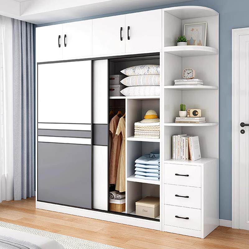 2025爆款航空蜂窝铝合金推拉滑移门衣柜卧室家用儿童衣橱收纳柜子