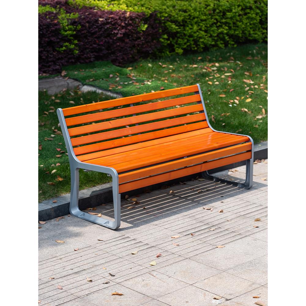 公园椅户外长椅防腐实木室外广场休闲庭院铁艺座椅小区铸铝长凳子