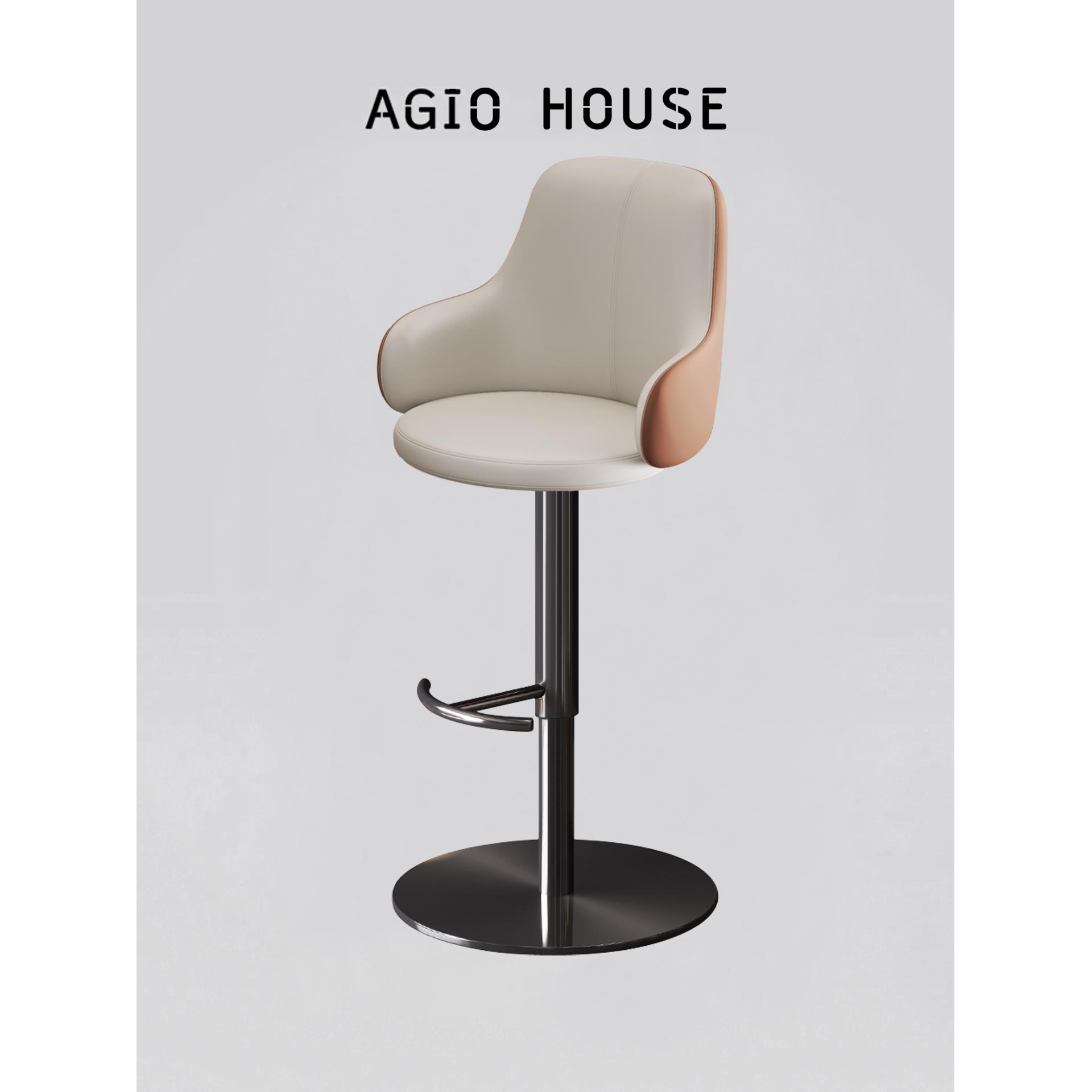 吧台椅椅子家用意式升降吧椅高脚凳吧台凳设计师轻奢高级吧凳凳子