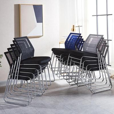 网布会议椅家用舒适久坐靠背椅职员培训椅棋牌麻将椅弓形会客椅子