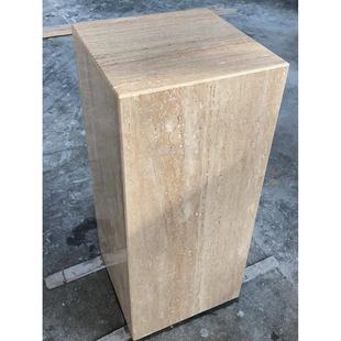 天然洞石立柱客厅玄关落地艺术品摆台现代家居茶几大理石展示台