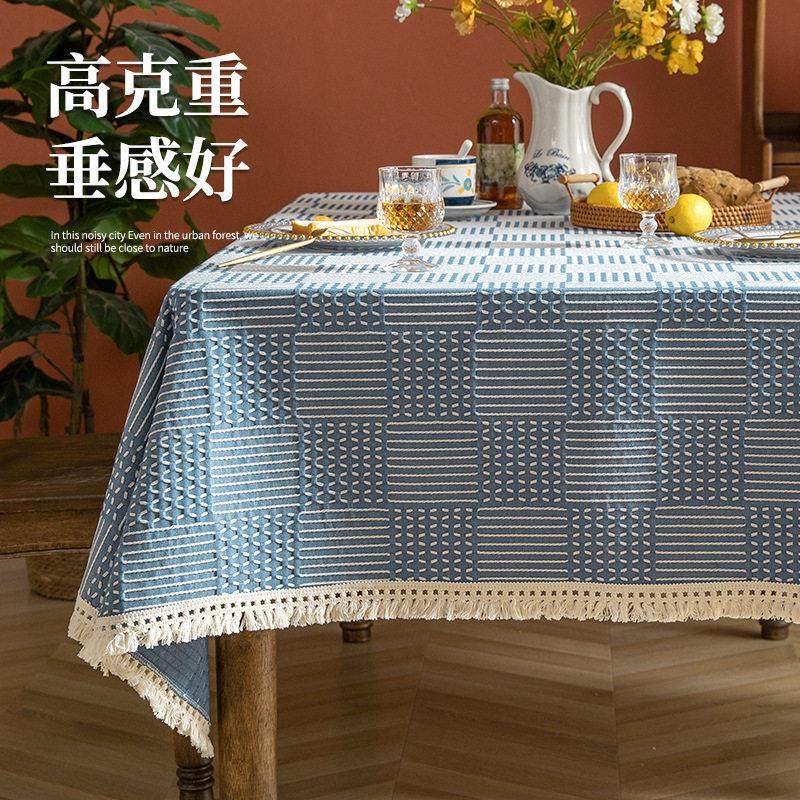 桌布北欧风加厚2024新款棉麻布艺餐桌布茶几台布长方形餐桌垫盖布,居家布艺,桌布,淘宝优惠券,粉丝福利购,淘宝优惠卷
