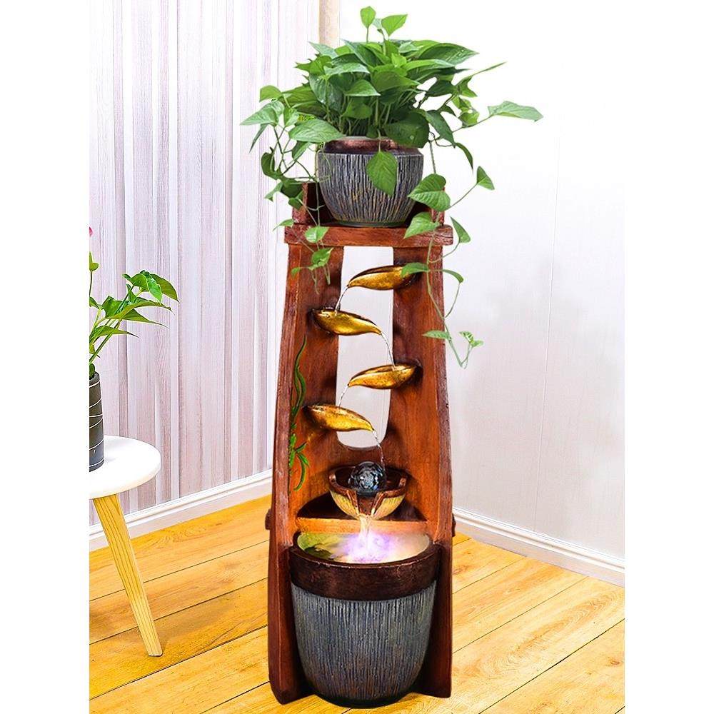 中式流水生财落地摆件客厅玄关循环加湿器阳台小鱼池招财摆件,家居饰品,装饰摆件,淘宝优惠券,粉丝福利购,淘宝优惠卷