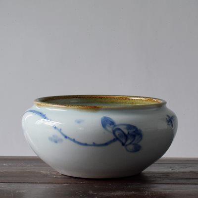 手工陶瓷花盆养金鱼缸铜钱草绿萝多肉盆栽碗莲睡莲水培盆乌龟缸