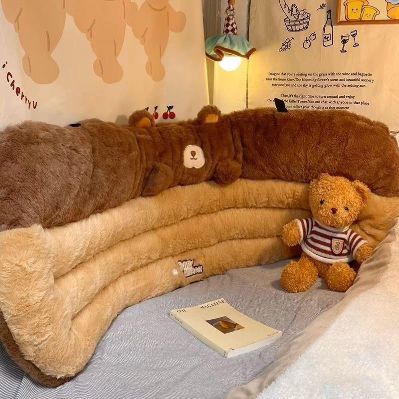 毛绒小猪床头软包靠垫靠枕座椅坐垫宿舍学生床上靠背改造神器防撞