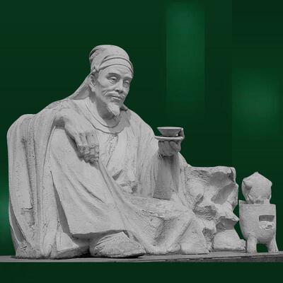 石雕茶圣陆羽雕像古代人物文化雕塑户外公园园林景观大型落地摆件