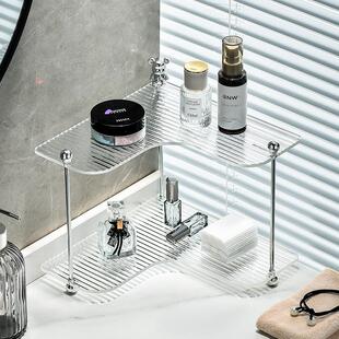 轻奢浴室架子三角置物架化妆室洗手间洗漱台厕所台面压克力收纳层