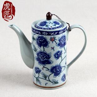 虎匠陶瓷茶壶神灯壶青花瓷单壶家用泡茶壶景德镇餐厅茶具茶杯套装