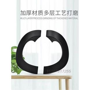 实心半圆形无框玻璃门拉手黑色金色木门把手铝合金有框大门把手扶