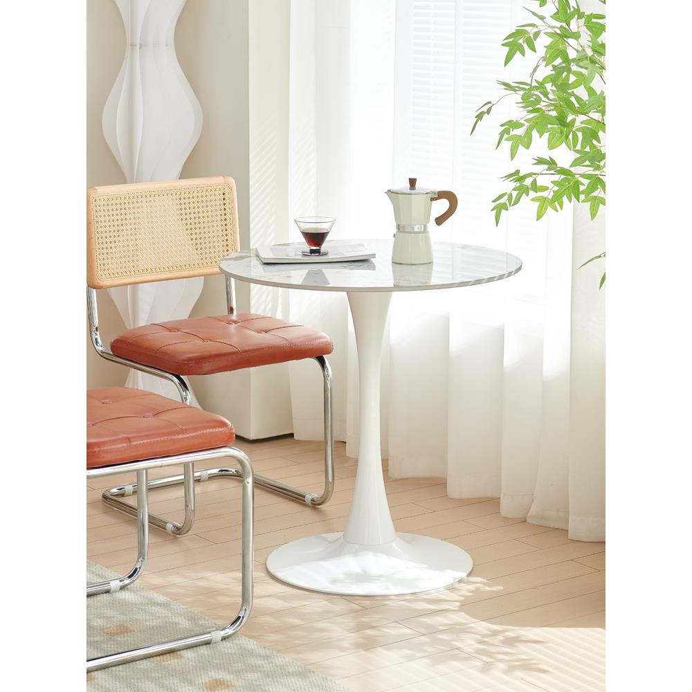 岩板洽谈桌休闲售楼处接待会客厅简约餐桌郁金香咖啡桌阳台小圆桌