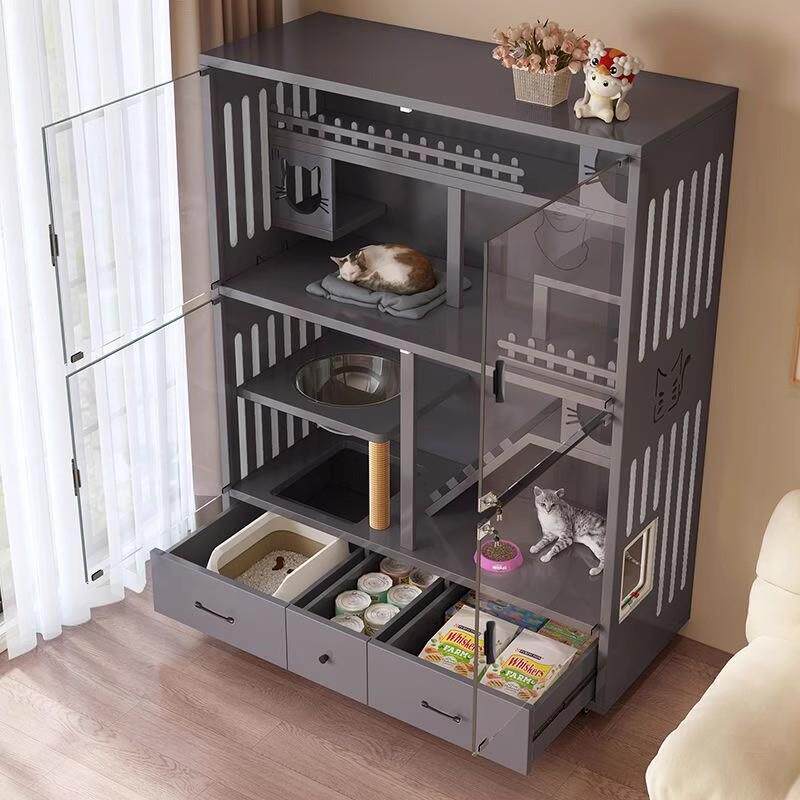 豪华型宠物柜猫笼子实木猫别墅超大其它柜类猫窝家用室内猫咪房子