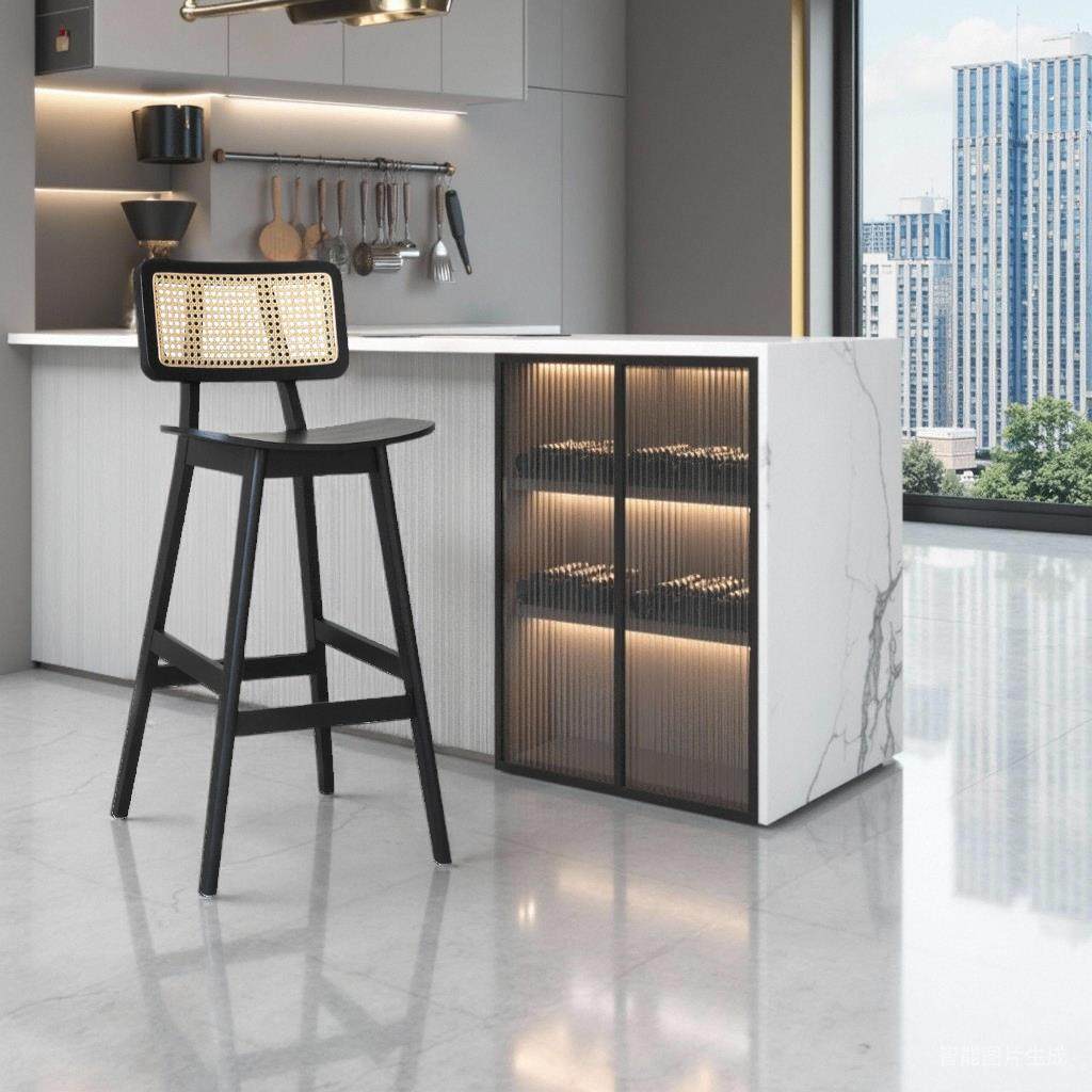 实木吧台椅现代简约北欧吧椅原木高脚凳简约家用中古风格高脚椅子,住宅家具,家用高脚椅,淘宝优惠券,粉丝福利购,淘宝优惠卷