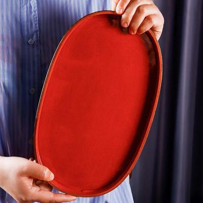 风木质托盘椭圆形日式茶盘餐盘咖啡厅甜品盘收纳蛋盘糕盘点心