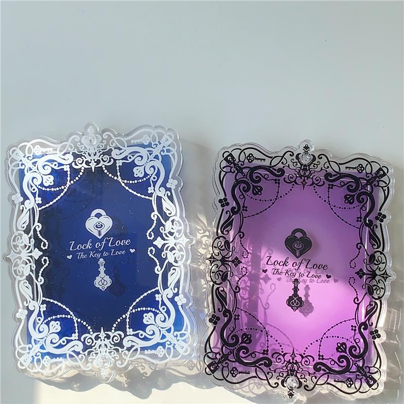 原创欧式拍立得相框三寸照片谷美二次元小卡桌面展示插卡立牌卡框