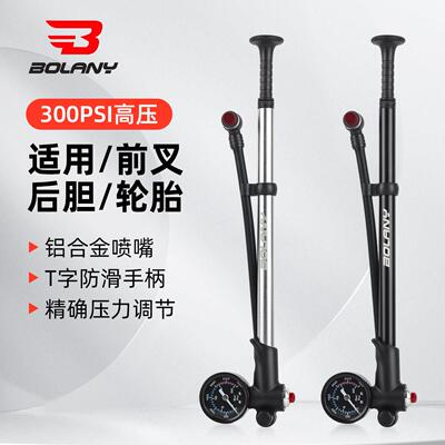 BOLANY铂朗尼 前叉打气筒迷你可携式登山自行车后胆轮胎高压减震