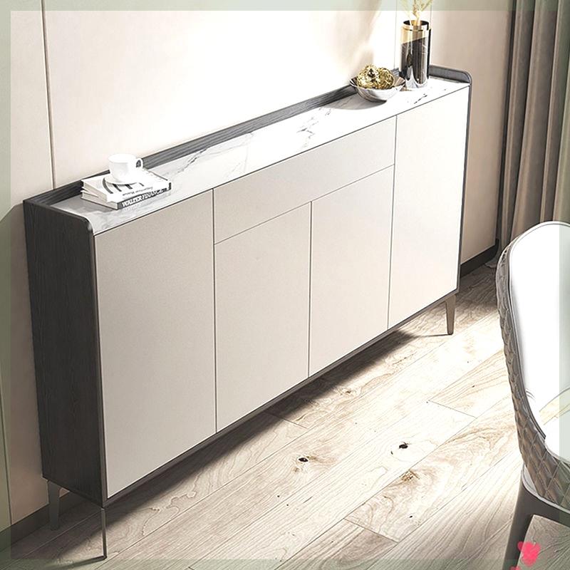 实木超薄餐边柜15cm岩板现代轻奢极简厨房储物柜20窄型25茶水柜30