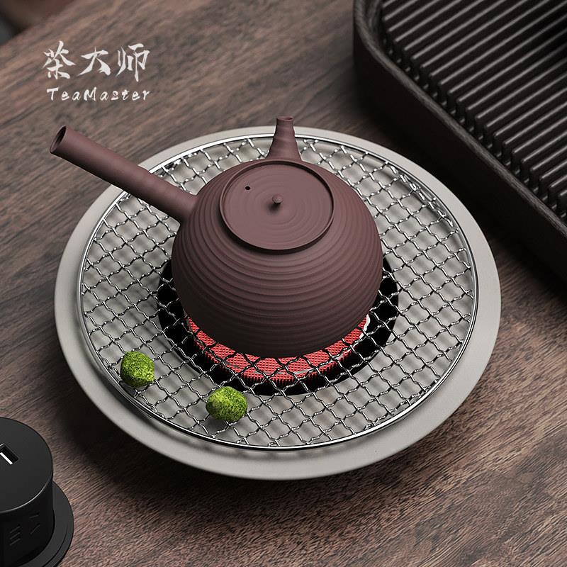 茶大师の浩天镜台嵌两用围炉煮茶炉黑晶炉烤火炉套装中式茶壶新品