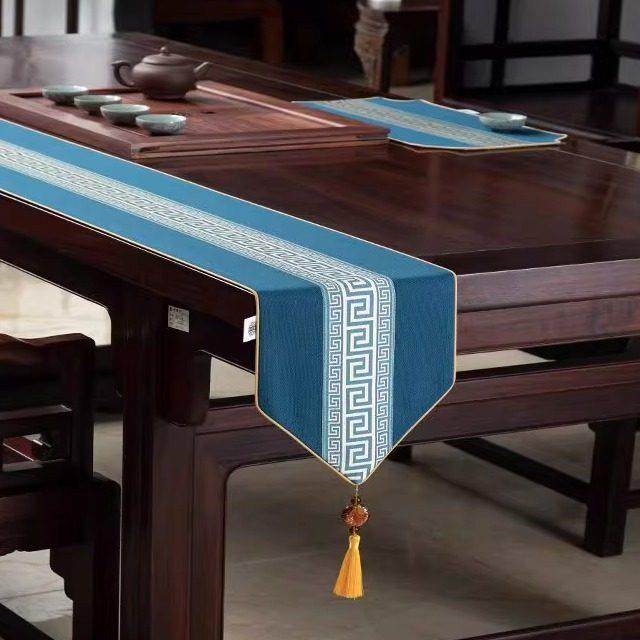 桌旗中式新中式中国风茶桌专用茶台茶席茶几防滑布艺长条桌布定制,居家布艺,桌旗,淘宝优惠券,粉丝福利购,淘宝优惠卷