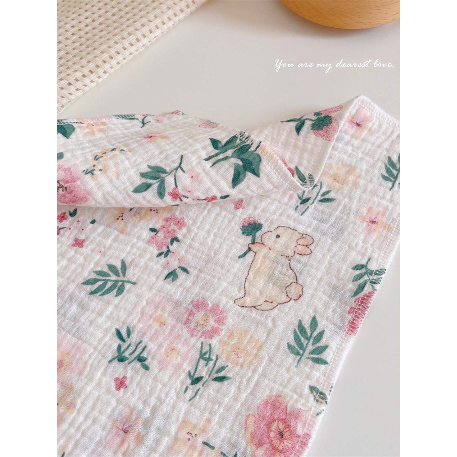 日本婴儿口水巾纯棉纱布毛巾宝宝拍嗝巾手帕新生儿超软洗脸小方巾