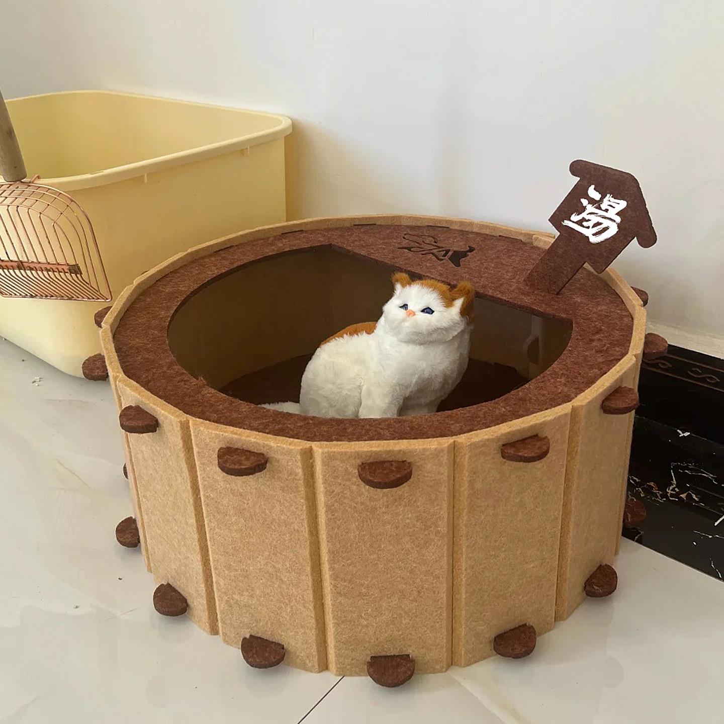 【猫咪的地盘】毛毡猫窝四季通用猫抓板小猫房子新型猫窝半封闭式